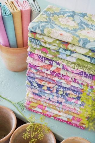 Tilda Patchwork Stoff Baumwolle - Gardenlife - Bowl Peony Grey Green